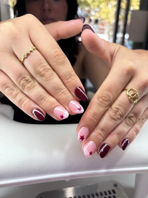 Bordeaux et rose, motifs étoiles — Lazoya à La Rochelle
